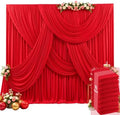 40ft x 15ft Red Wrinkle Free Backdrop Curtains for Wedding Party Backdrops Curtain Drapes Fabric Decorations Photo Back Drop Cloth for Baby Shower Photography Stage Reception by Tao-GePartyDecorations