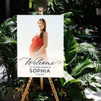 Andaz Press 16X20 Canvas Personalized Welcome Baby Shower Sign with Photo, Custom Welcome Baby Shower Sign for Easel, Large Customized Welcome Sign for Baby Shower Entrance with Picture for Sign in - Image 3