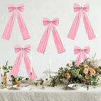 6 Pack Oversized Pink Bows for Wall Decor – 17x39 Inch Coquette Ribbon Bows for Birthday Backdrop, Girls Room, Party & Aesthetic Home Decorations - Image 4