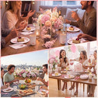 LemonRoad 175 Pcs Pink Sea You Soon Baby Shower Party Supplies Set Under The Sea Party Including Disposable Paper Plates Napkins Cups Spoons Forks Suitable for Beach Weddings Bachelorette - Image 6