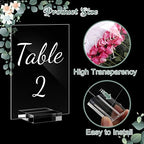 Tuanse 40 Pack White 4 x 6 Inch Acrylic Wedding Table Number 1-40 Clear Wedding Table Stand with Numbers Calligraphy Holders Signs for Reception Centerpieces Decorations - Image 2