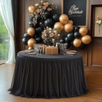 HB HBB MAGIC Black Round Tablecloths 60 inch Stretchy Elastic Fitted Round Table Cloths Round Cover 120 inch, Black Round Tulle Tablecloth Tulle Table Cloth with Skirt for Wedding Birthday Party - Image 6