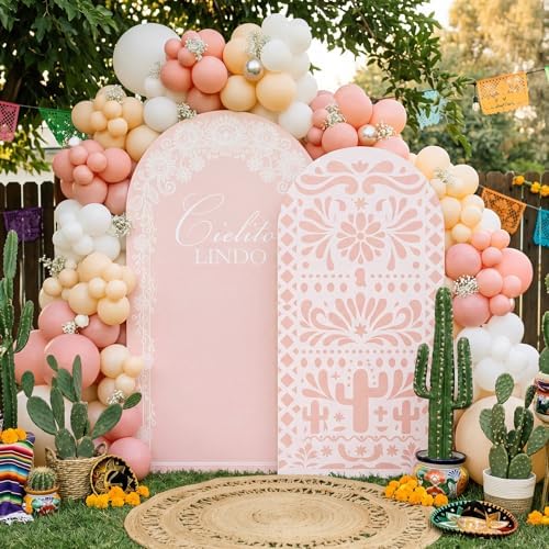 Mindsoft 2 Set Cielito Lindo Backdrop Cover 7.2ft 6.6ft Arch Pink - Image 6