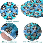 Bundled Up Penguins Fabric Print Tablecloth Oval Leakproof & Sturdy Washable for Mother's Day Father's Day Valentine's Day Fits for 42" x 60" Oval Table - Image 5