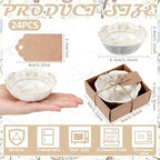 24 Pcs Wedding Favors for Guests Small Ceramic Bowls, Flower, Beige - Image 6