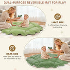 5-in-1 Baby Activity Gym & Play Mat with 6 Hanging Toys, Tummy Time Mat & Cards - Extra Large, Reversible Machine Washable Pad - Gift for Newborns, Infants 0-12 Months, Green - Image 4