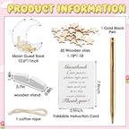 Kosiz Baby Shower Guest Book Alternatives Baby Shower Decorations with Wooden Chips for 60 Guests Sign Picture Frame Pregnancy Keepsake for Soon to Be Moms(White Moon) - Image 2