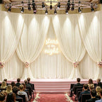 24ftx10ft Wrinkle Free Beige Backdrop Curtain - 10 Feet Photography Backdrop Drapes, Silky Polyester Back Drop Cloth for Wedding Baby Shower Balloon Arch Background - Image 7
