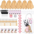 50 Pcs Halloween Baby Shower Prizes for Game Winners 6 Sets A Little Boo is Almost Due Bamboo Cheese Board Spoon Fork Butter Spreaders Thank You Card and Gift Bags for Halloween Baby Shower Favors by EYNDYN