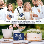 600 PCS Thank You Cards with Envelopes Matching Stickers Thank You Notes Bulk 4x6 Inch Minimalistic Design for Business Baby Shower Wedding Small Business Graduation Bridal Shower Funeral Navy Blue - Image 5