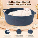 OIAHOMY Large Gift Basket Empty 17" x 12.6" x 7", Storage Basket with Gift Bag, Ribbon and Glitter Tulle for DIY Anytime, Toy Storage for Kids, Dogs with Handles in A Stylish Design - Navy Blue - Image 2