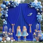 Royal Blue Tulle Backdrop Curtain for Parties Wedding,10ft x 10ft Wrinkle Free Curtain Backdrop,2 Layer Drapes for Backdrop,Polyester Wedding Back Drop for Bridal Shower Birthday Baby Shower - Image 2