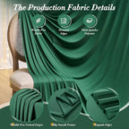 20 ft x 10 ft Wrinkle Free Hunter Green Backdrop Curtain for Parties, Polyester Dark Green Photo Backdrop Drapes 4 Panels 5x10ft for Baby Shower Wedding Birthday Party Photography Curtains - Image 5