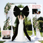 Suncalla 40 x 80 Inch Extra Large Black Velvet Bow for Backdrop, Xmas Tree - Image 2