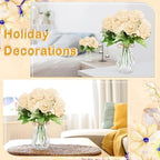 Zeyune 37 Pcs Silk Peonies with Vases Fake Flowers,Champagne,Round Head - Image 5