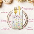 Potchen 100 Pcs Linen Feel Napkins Disposable, Hummingbird - Image 6