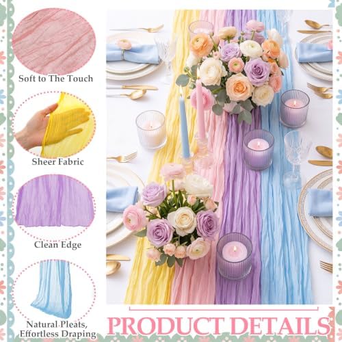6 Pcs Pastel Cheesecloth Table Runner - Image 3
