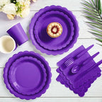 Vyntra 350 Pcs Purple Paper Plates and Napkins Party Supplies - Image 5