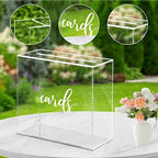 Hooqict Clear Acrylic Wedding Card Box with Slot Large Blank Gift Card Boxes for Reception, Party, Wishing Well, Money Box Holder, Graduation Decorations, Baby Shower - Image 7