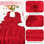30 Pack Red Cheesecloth Table Runner 17 x 108 inch Cheese Cloth Table Runners 9ft Red Table Runner Rustic Romantic Sheer Gauze Runner for Wedding Party Baby Shower Table Decoration - Image 3