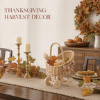 Decorative Wicker Carriage-Shaped Basket, Baby Shower Centerpiece, Medium - Image 6