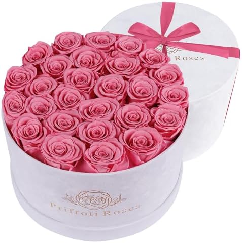 Prifroti 27 Flowers in a Luxury Suede Box, Birthday Gifts for Women, Preserved Flowers, Mothers Day Roses Gift for Mom, Light Pink - Image 7