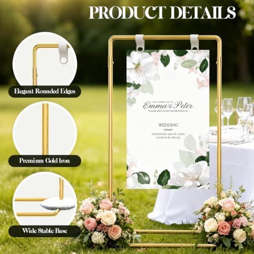 Gold Wedding Welcome Sign Stand Display Easel Stand - Image 2