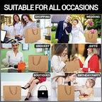 EUSOAR 50pcs 12.5" x4.5" x11" Kraft Paper Bags with Handles, Brown Kraft Paper Bags, Retail Handle Bags, Merchandise Bags, Wedding Party Bags - Image 5