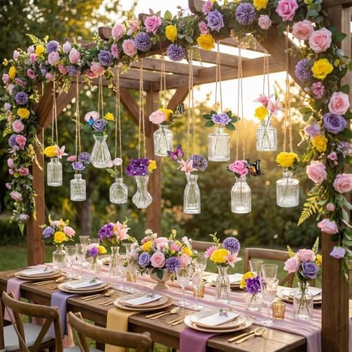 36 Pcs Artificial Flowers Table Centerpiece, Elegant Grace, Clear - Image 2