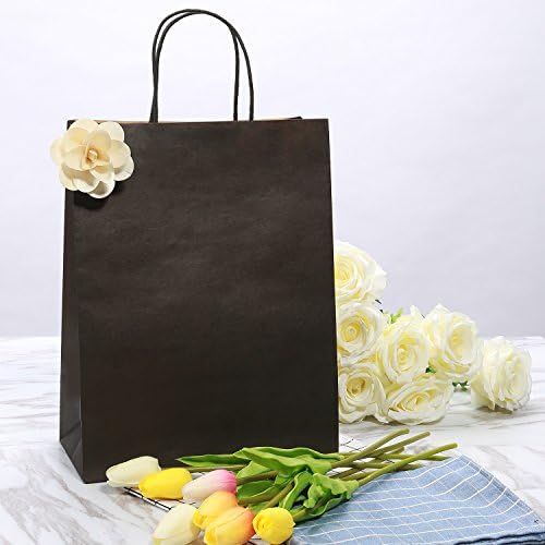 100Pcs Large Black Kraft Paper Bags with Handles 10x5x13 Inch, Heavy Duty Gift Bags for Christmas, Holiday,Small Business, Retail & Boutique - Image 7