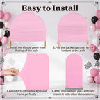 Mindsoft 3 Sets Fast Party Arch Backdrop Cover Racing Backdrop, Pink - Image 2