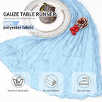 12 Pack Baby Blue Cheesecloth Table Runner 10Ft, Gauze Table Runners 21.5 x 120 inch,Semi Sheer Cheese Cloth Fabric Runner Bulk for Wedding,Party,Baby Shower,Bridal Shower - Image 4