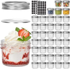 CycleMore 40 Pcs 4oz Crystal Mini Mason Jars, Silver Separable Lids by CycleMore