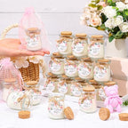 Threlaco 20 Pcs Flower Baby Shower Favor Candle Glass Jar - Image 2