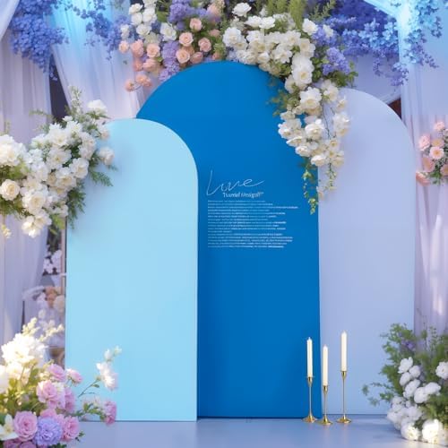 Blue Arch Backdrop Covers 6FT 5FT 4FT Baby Shower Wedding Photo Bridal Shower Birthday Party Arch Covers Stretchy Backdrop Set of 3 Spandex - Image 5