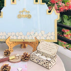 Guest Book Alternative Drop Box Frame with Wooden Hearts - Castle Wedding - Image 3