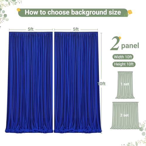Royal Blue Tulle Backdrop Curtain for Parties Wedding,10ft x 10ft Wrinkle Free Curtain Backdrop,2 Layer Drapes for Backdrop,Polyester Wedding Back Drop for Bridal Shower Birthday Baby Shower - Image 7