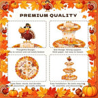 3 Tier Thanksgiving Cupcake Stand for 24 Cupcakes,Cardboard Cupcake Stands - Image 3