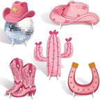 5 Pcs Large Disco Cowgirl Cardboard Cutouts, Pink Western Cowgirl Stand up Party Yard Signs Decoration for Last Disco Coquette Bachelorette Rodeo Birthday Party Supplies Photo Booth Props by WelcometoLawnIdyll