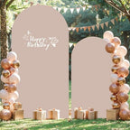 Nude Arch Backdrop Cover 2 Set - 7.2FT, 6FT Spandex Fitted Wedding Arch Stand Covers Round Top Chiara Arch Backdrop Stands Cover for Birthday Parties Banquet Photo Background Decoration - Image 4