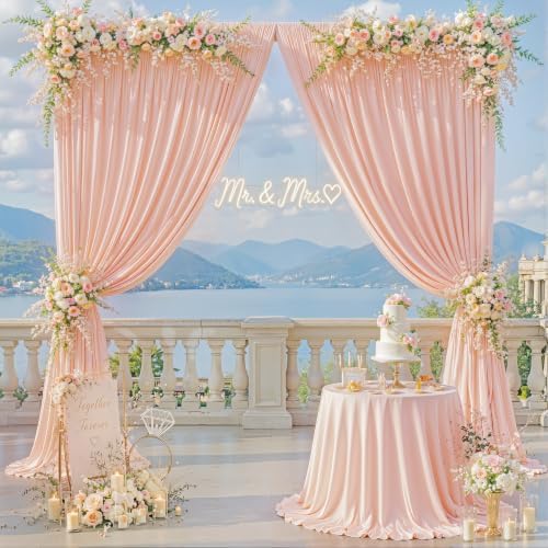 Blush Pink Backdrop Curtains-Wrinkle-Free Polyester Photography Drapes Party Curtain Background for Baby Shower Wedding Decorations- 16 X10FT - Image 7