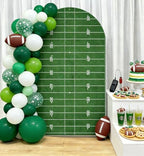 NIVIUS PHOTO Rugby Football Arch Backdrop Cover - 6FT Green Grass Field Photo Booth Background for Kids Birthday, Sports Themed Party, Baby Shower, Game Day Decorations - Image 3