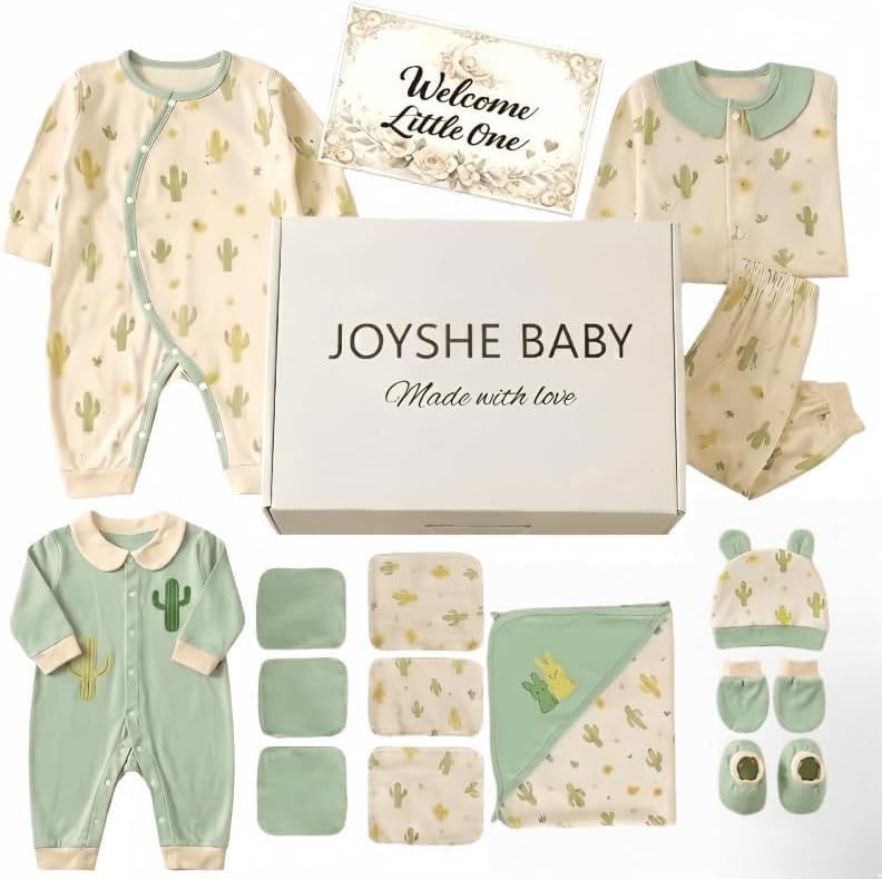 Newborn Gift Set, 18-Piece Newbron Boy Clothes Layette Set, 6-9 M by JOYSHE