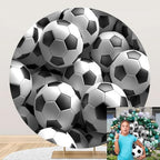 Soccer Round Arch Backdrop Cover Circle Football Backdrop Sports Theme Football Baby Shower Birthday Party Decorations Photography Background for Men Soccer Fans Kids Boys 6.5ft by OERJU