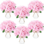 Mimorou 6 Set Floral Table Centerpiece Fake Hydrangea Decor, Pink by Mimorou