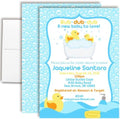 20 Custom Baby Shower Invitations with Envelopes – Personalized Little Rubber Duckie 5x7 Invite Set | Fully Customizable, Proof Included, Customizable Kit of Matching Thank You Cards, Stickers & Diaper Raffle Tickets | Made in USA by AmandaCreation