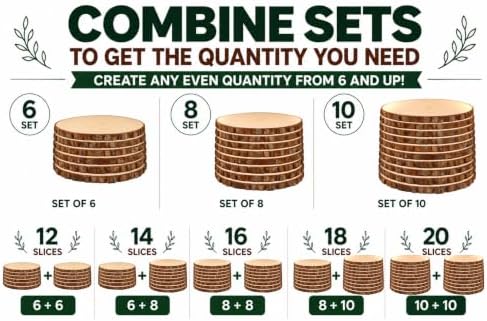 Set of 8 XL (12-14") Wood Slices for Centerpieces! Wood Slice Holiday Plate Chargers, Wedding Table Decor Centerpieces. Set of 8 XL (12-14") - Image 4