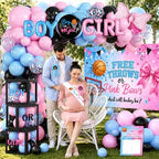 284Pcs Free Throws or Pink Bows Gender Reveal Decorations, Serve 20 Guests - Image 5