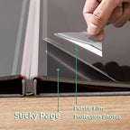Large Photo Album Self Adhesive for 4x6 8x10 Magnetic Scrapbook Album DIY 60 Black Sticky Pages Linen Cover Photo Album(Grey) - Image 5