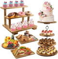 Esmorah Rustic Wooden Dessert Table Display Set of 6, Cupcake Stand by Esmorah